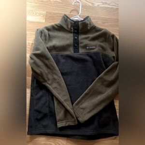 Columbia Fleece Pullover Sweater Men's Size M Olive Green, Navy Blue